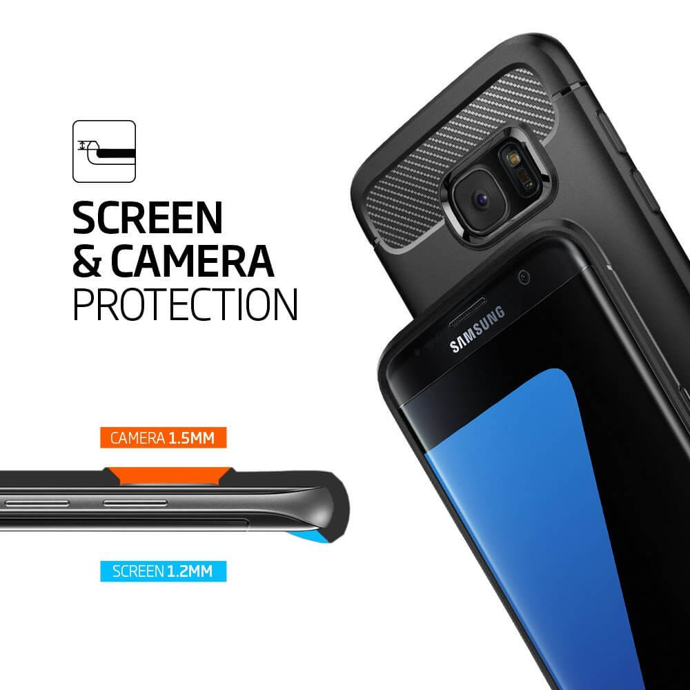 Spigen® Rugged Armor SGP 556CS20033 Samsung Galaxy S7 Edge Case - Carbon Fiber