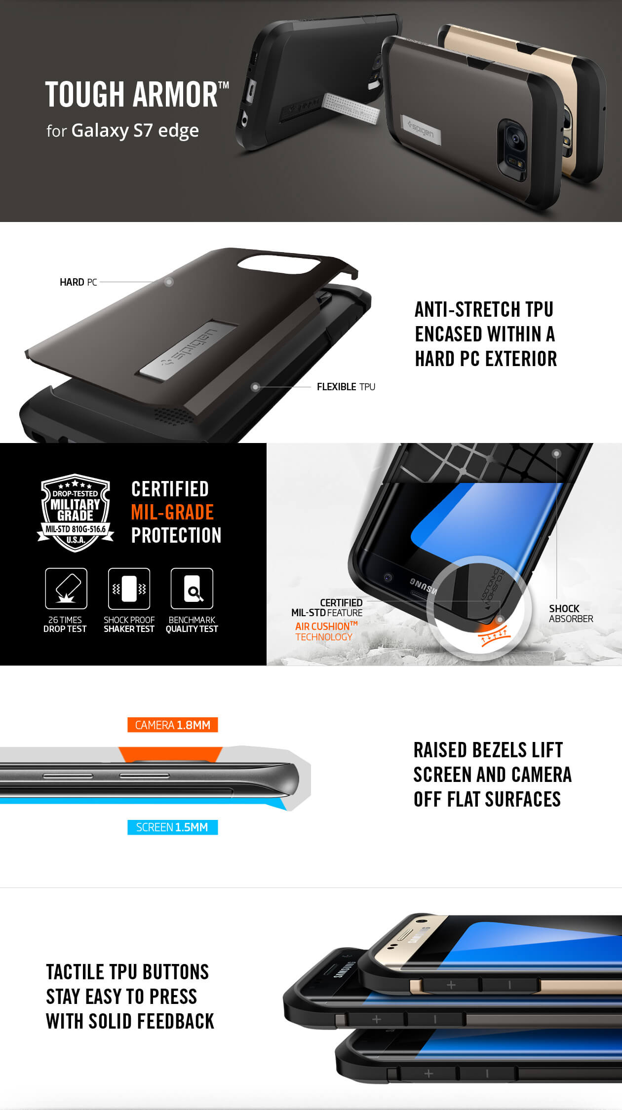 Spigen® Tough Armor SGP 556CS20045 Samsung Galaxy S7 Edge Case – Black