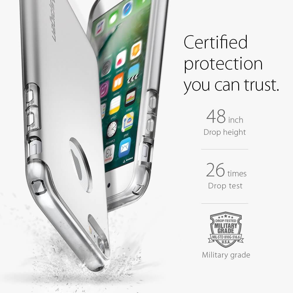 Spigen® Hybrid Armor™ SGP 042CS20694 iPhone 7 Case - Satin Silver