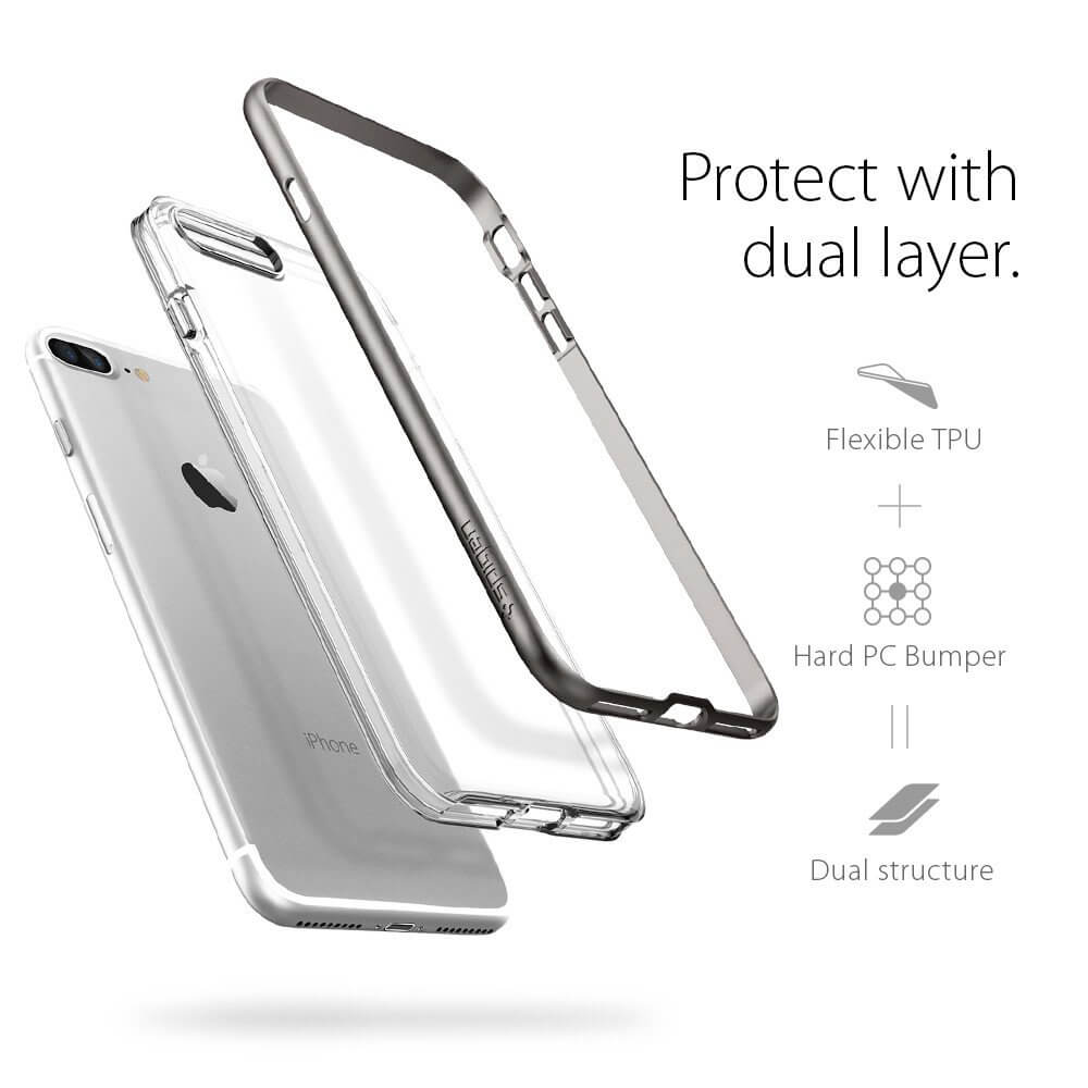Spigen® Neo Hybrid Crystal™ SGP 043CS20539 iPhone 7 Plus Case - Gunmetal