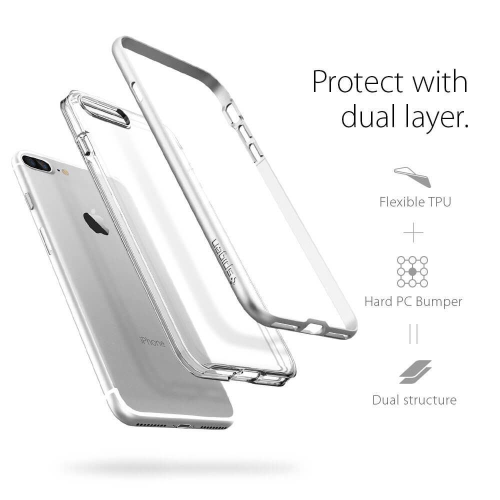Spigen® Neo Hybrid Crystal™ SGP 043CS20684 iPhone 7 Plus Case - Satin Silver