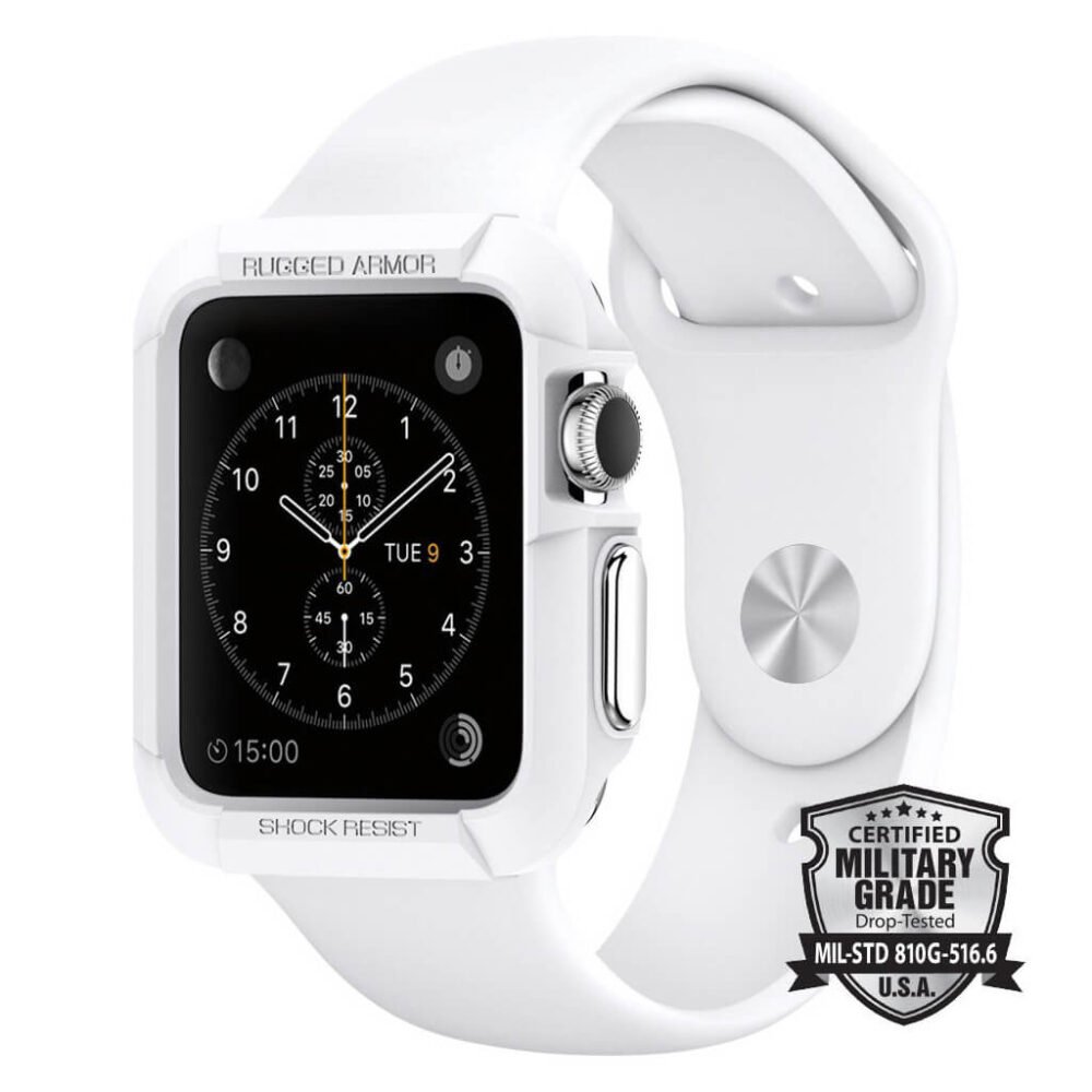 Spigen® Rugged Armor™ SGP11497 Apple Watch Series 3/2/1 (42mm) Case - White