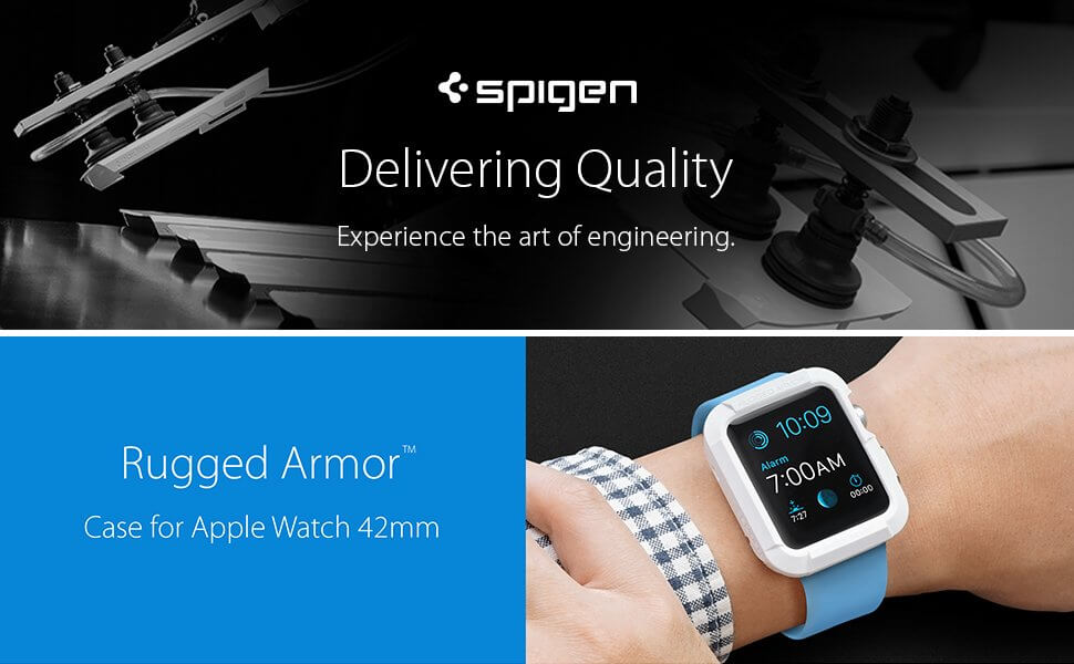 Spigen® Rugged Armor™ SGP11497 Apple Watch 42mm Case - White