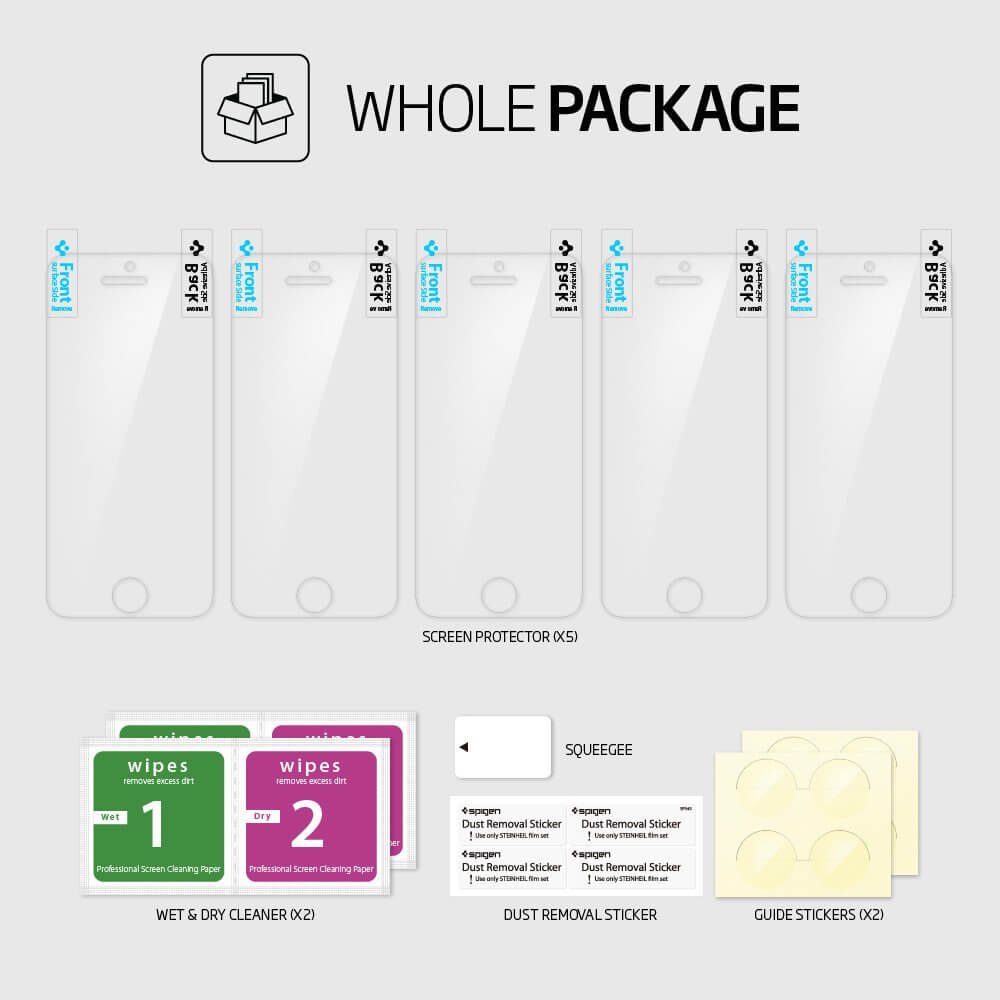 Spigen® x5 Pack Crystal™ SGP 041FL20165 iPhone SE/5s/5/5C Premium Screen Protector