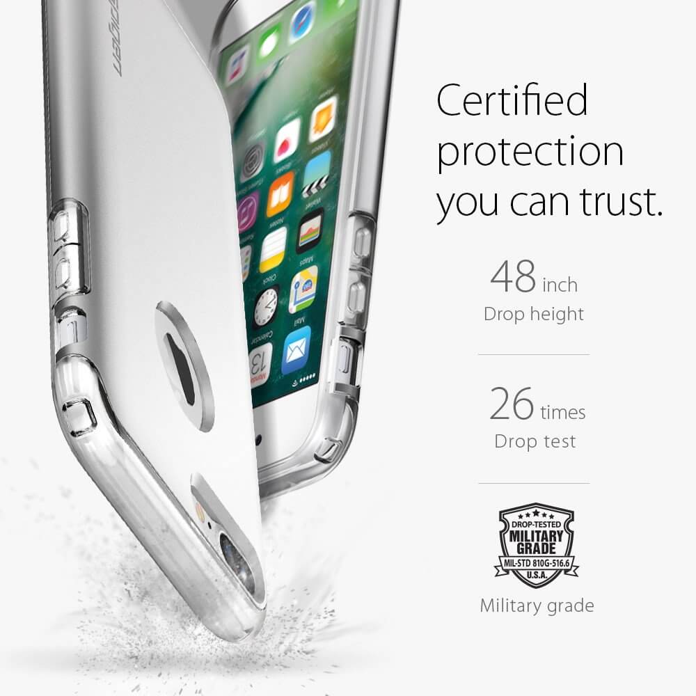 Spigen® Hybrid Armor™ SGP 043CS20698 iPhone 7 Plus Case - Satin Silver