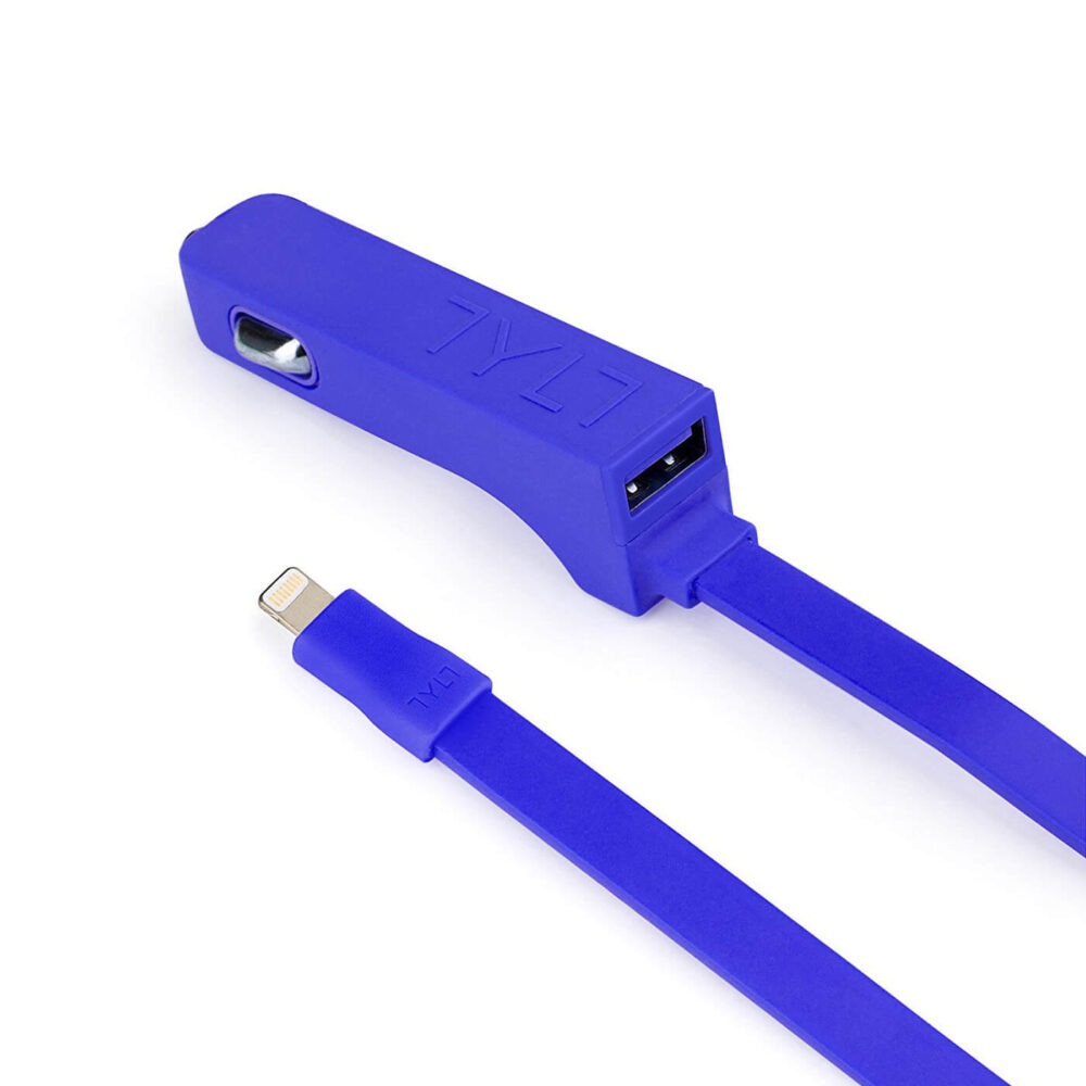Tylt® Ribbn 4.8A Lightning Car Charger - Blue