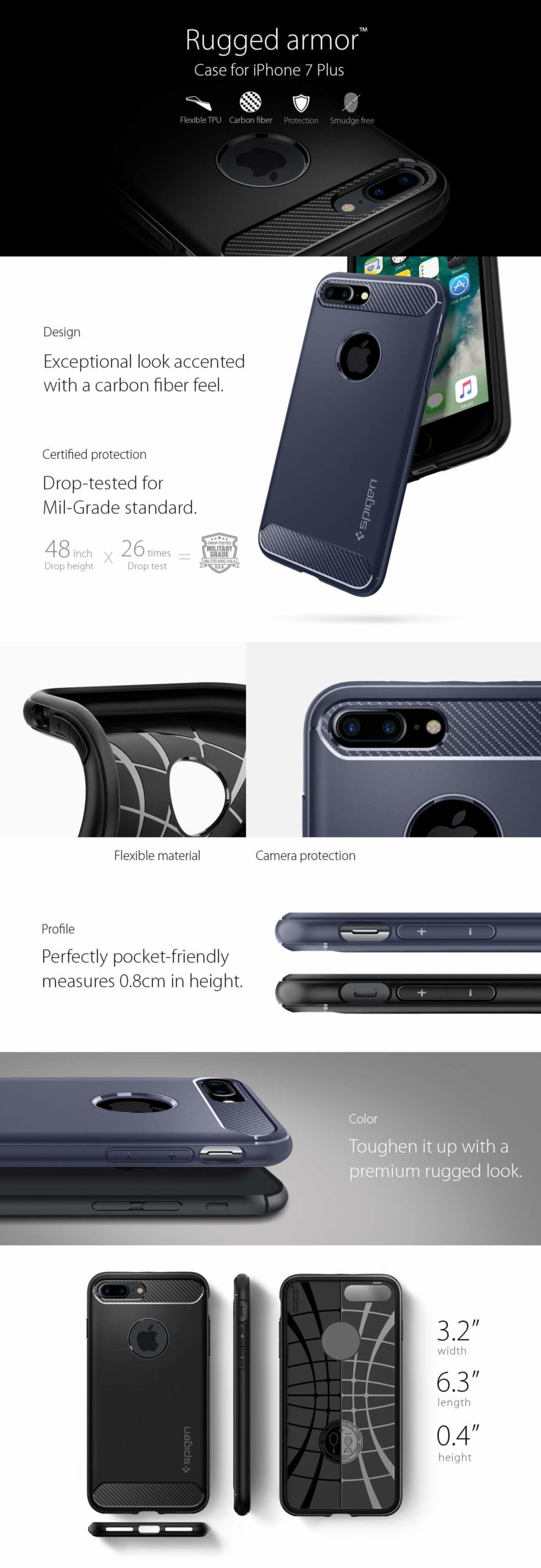 Spigen® Rugged Armor™ iPhone 7 Plus Case