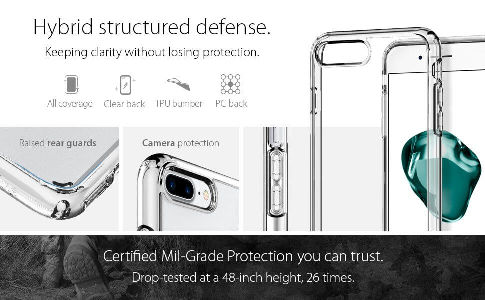 Spigen® Ultra Hybrid™ 2 SGP 043CS21052 iPhone 7 Plus Case - Crystal Clear