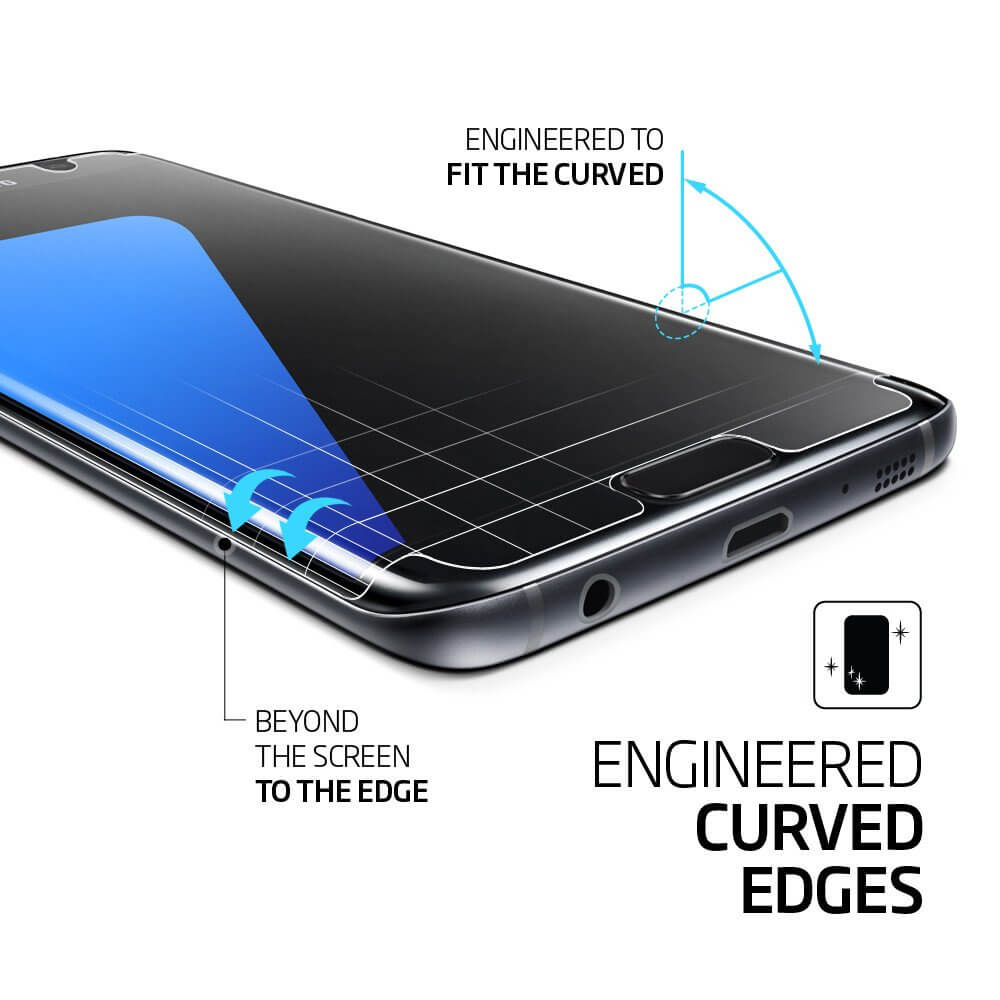 Spigen® x2 Pack Curved Crystal™ SGP 556FL20257 Samsung Galaxy S7 Edge Premium Screen Protector