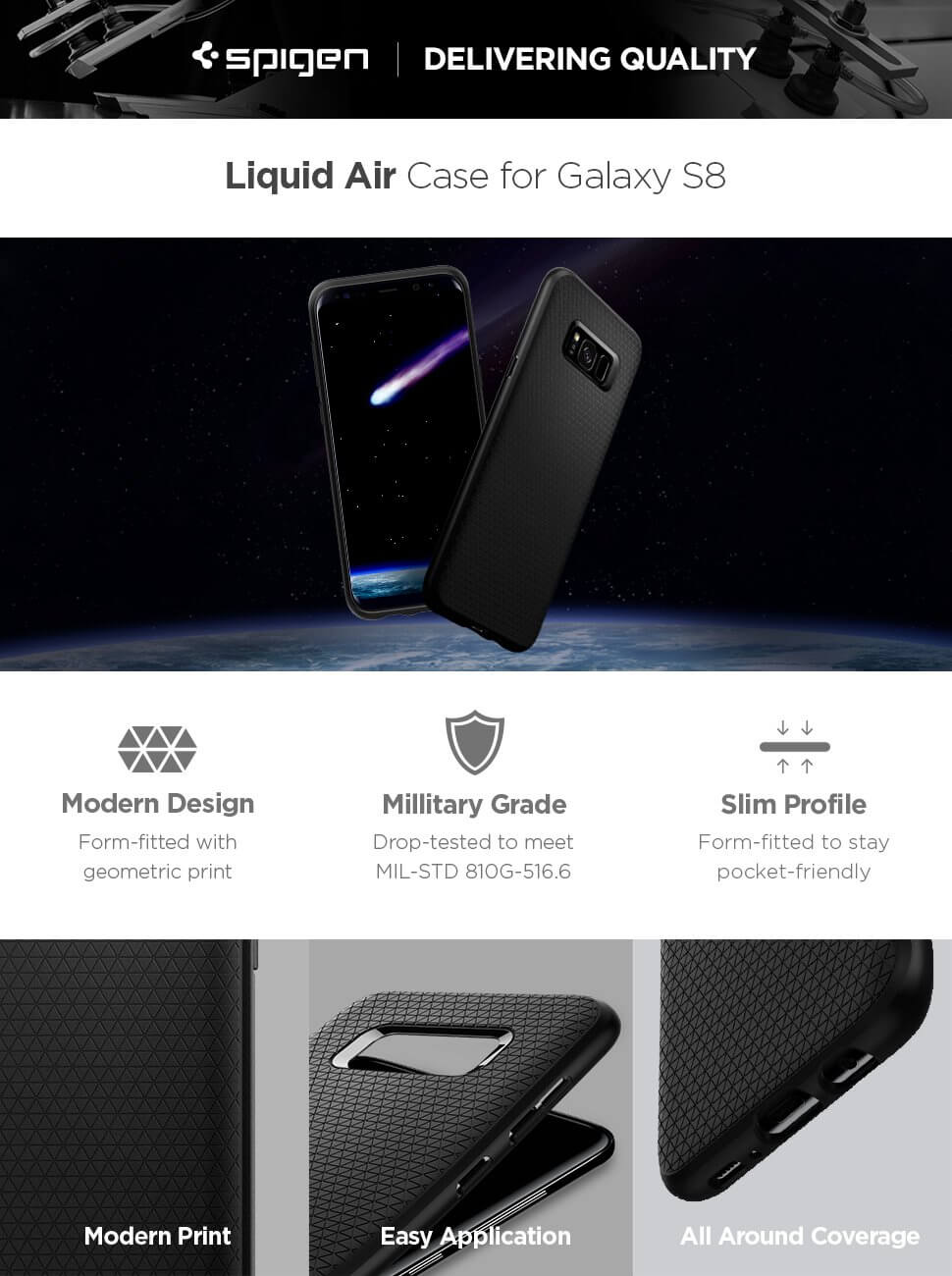 Spigen® Liquid Air Armor 565CS21611 Samsung Galaxy S8 - Black