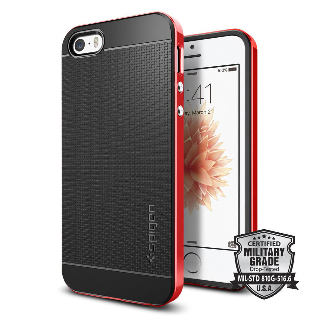 Spigen® Neo Hybrid 041CS20186 iPhone SE/5s/5 Case - Dante Red