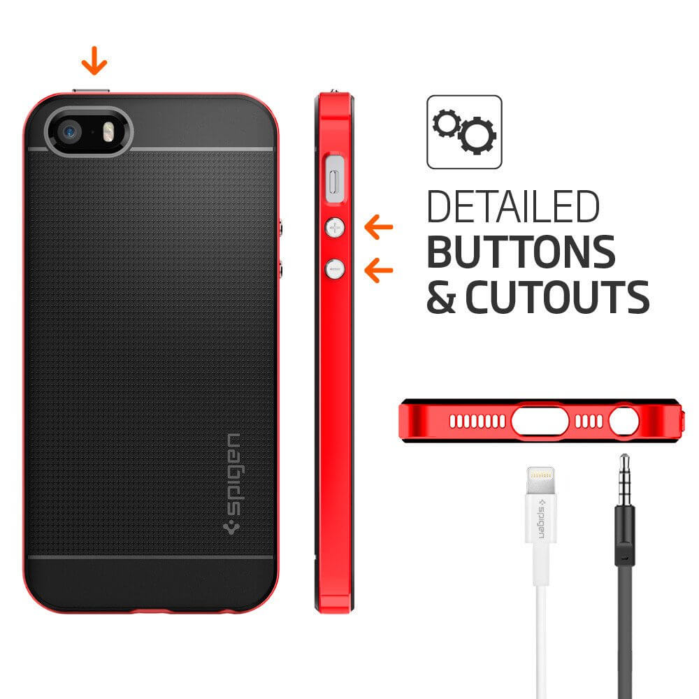 Spigen® Neo Hybrid 041CS20186 iPhone SE/5s/5 Case - Dante Red