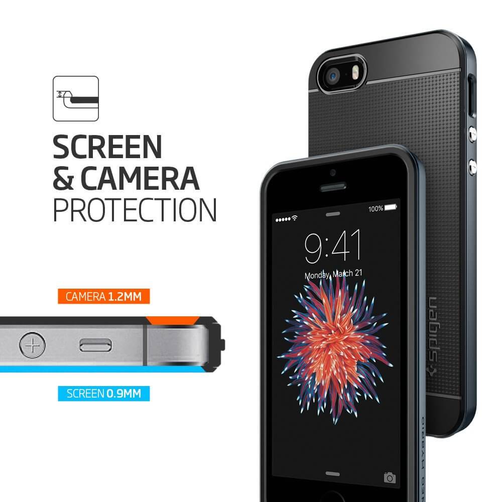 Spigen® Neo Hybrid 041CS20253 iPhone SE/5s/5 Case - Metal Slate