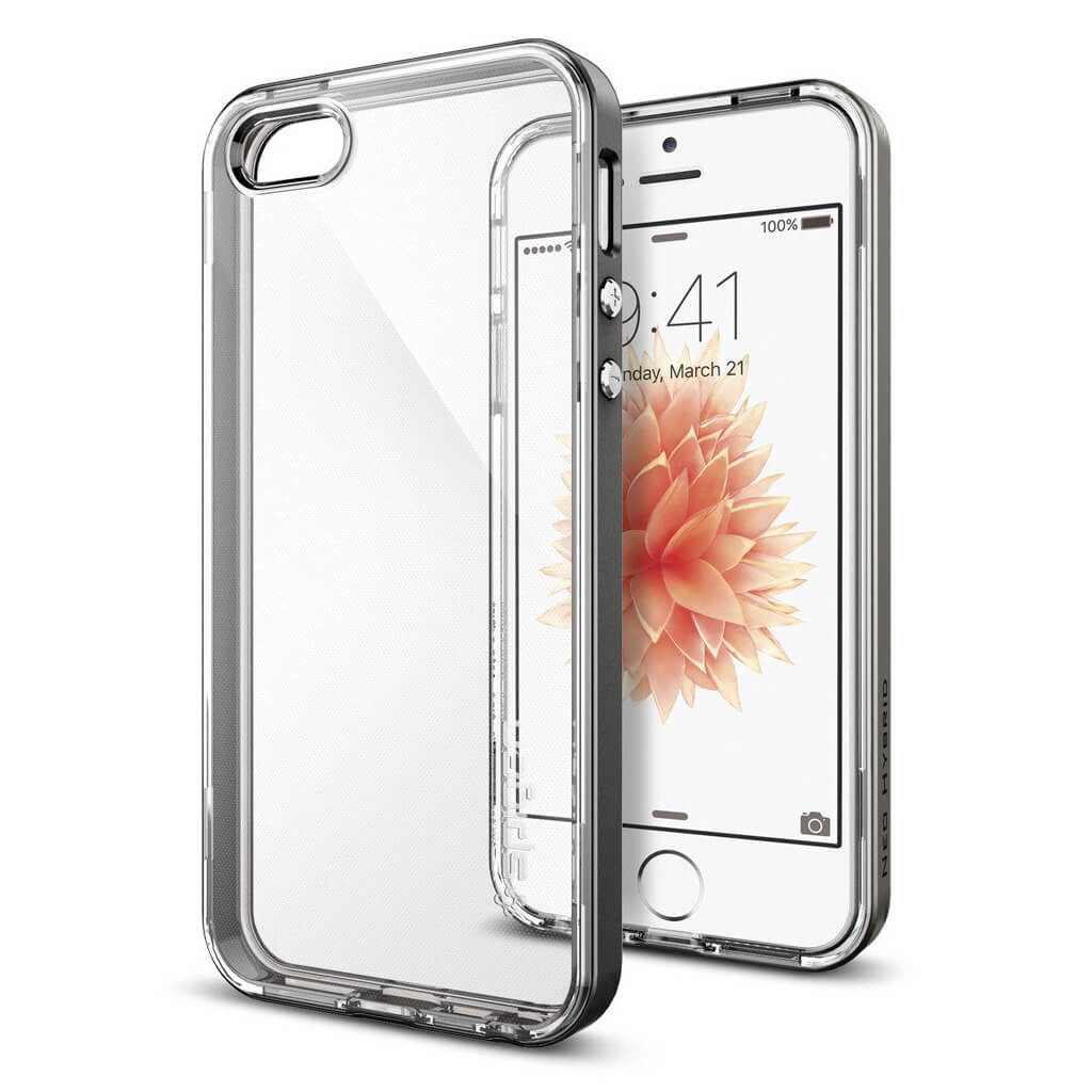 Spigen® Neo Hybrid Crystal 041CS20181 iPhone SE/5s/5 Case - Gunmetal