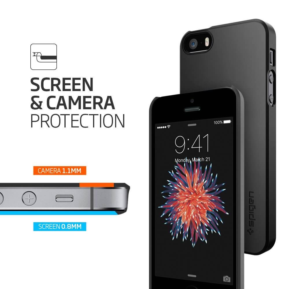 Spigen® Thin Fit 041CS20168 iPhone SE/5s/5 Case - Black