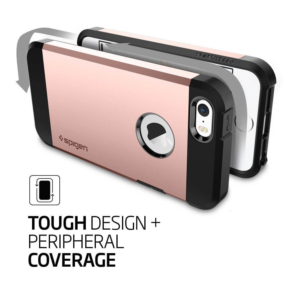 Spigen® Tough Armor 041CS20190 iPhone SE/5s/5 Case - Rose Gold