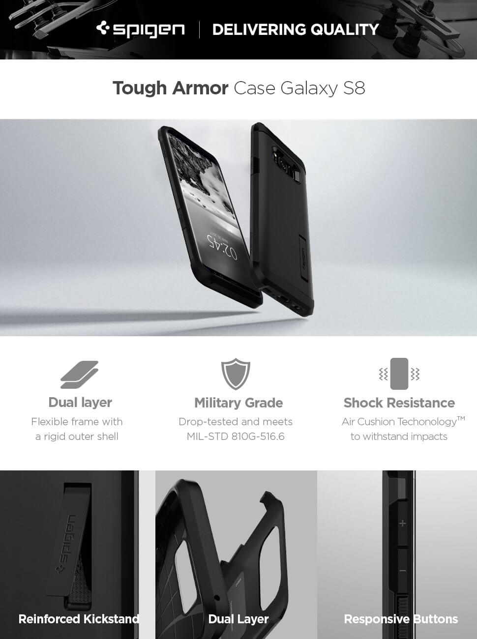 Spigen® Tough Armor 565CS21643 Samsung Galaxy S8 - Black