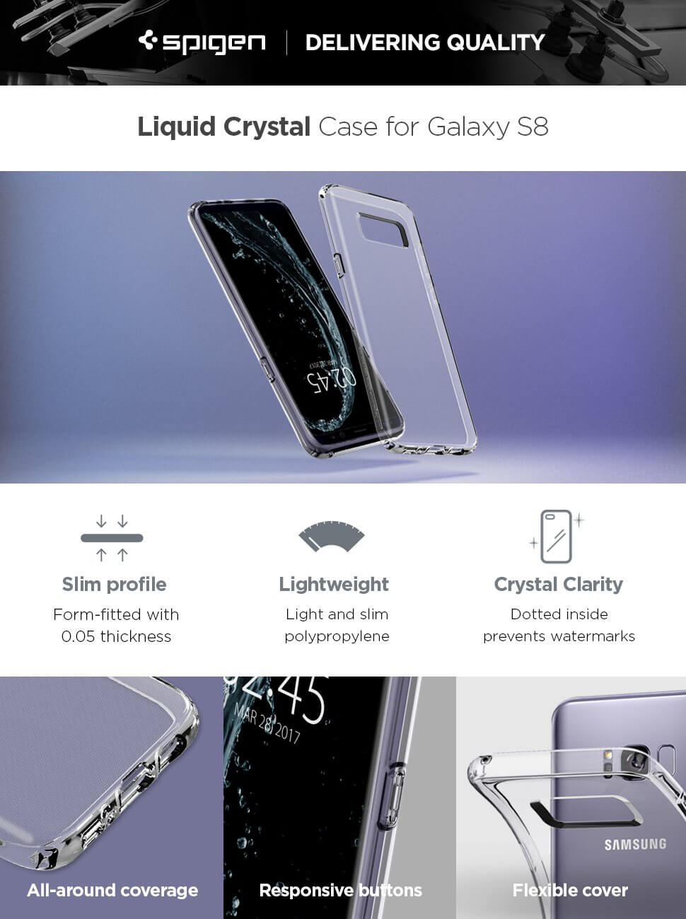 Spigen® Liquid Crystal™ 565CS21612 Samsung Galaxy S8 Case - Crystal Clear