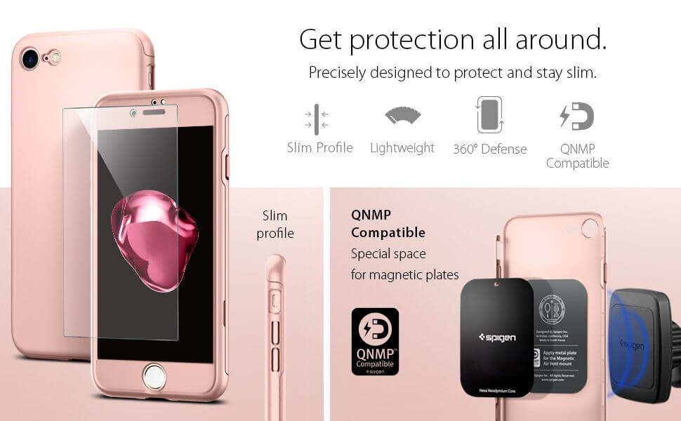 Spigen® Thin Fit 360™ 042CS21099 iPhone 7 Case - Rose Gold