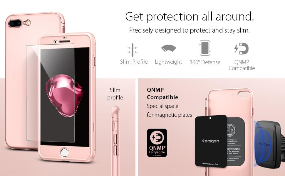 Spigen® Thin Fit 360™ 043CS21102 iPhone 7 Plus Case - Rose Gold