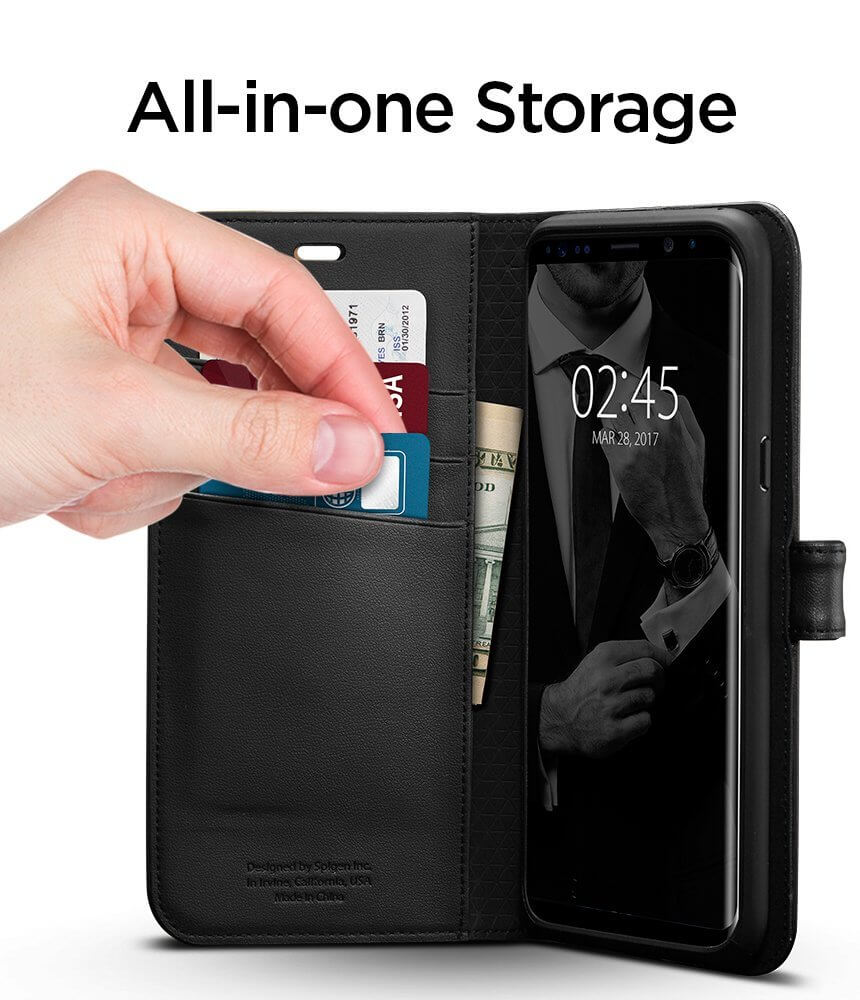 Spigen® Wallet S™ 571CS21687 Samsung Galaxy S8+ Plus Case - Black
