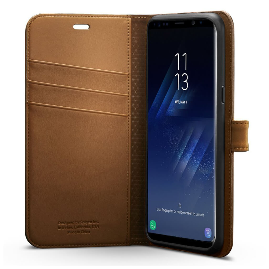 Spigen® Wallet S™ 571CS21688 Samsung Galaxy S8+ Plus Case - Brown