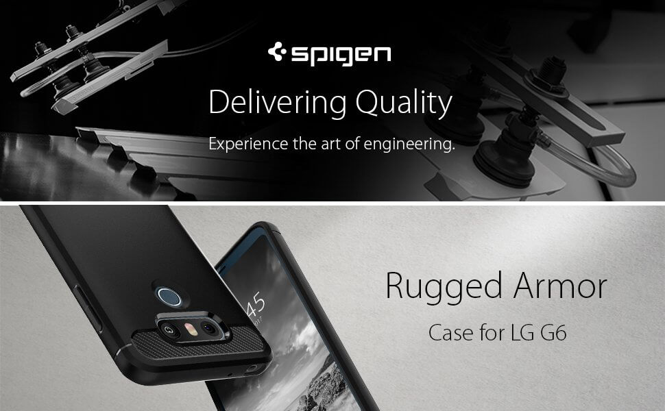 Spigen® Rugged Armor™ A21CS21230 LG G6 Case - Black