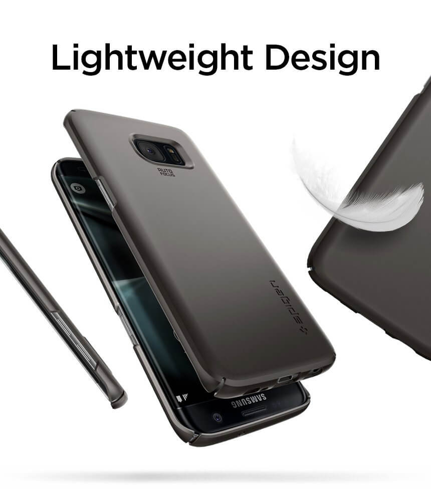 Spigen® Thin Fit™ 556CS20030 Samsung Galaxy S7 Edge Case - Gunmetal