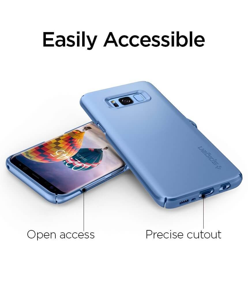 Spigen® Thin Fit™ 571CS21677 Samsung Galaxy S8+ Plus Case - Blue Coral