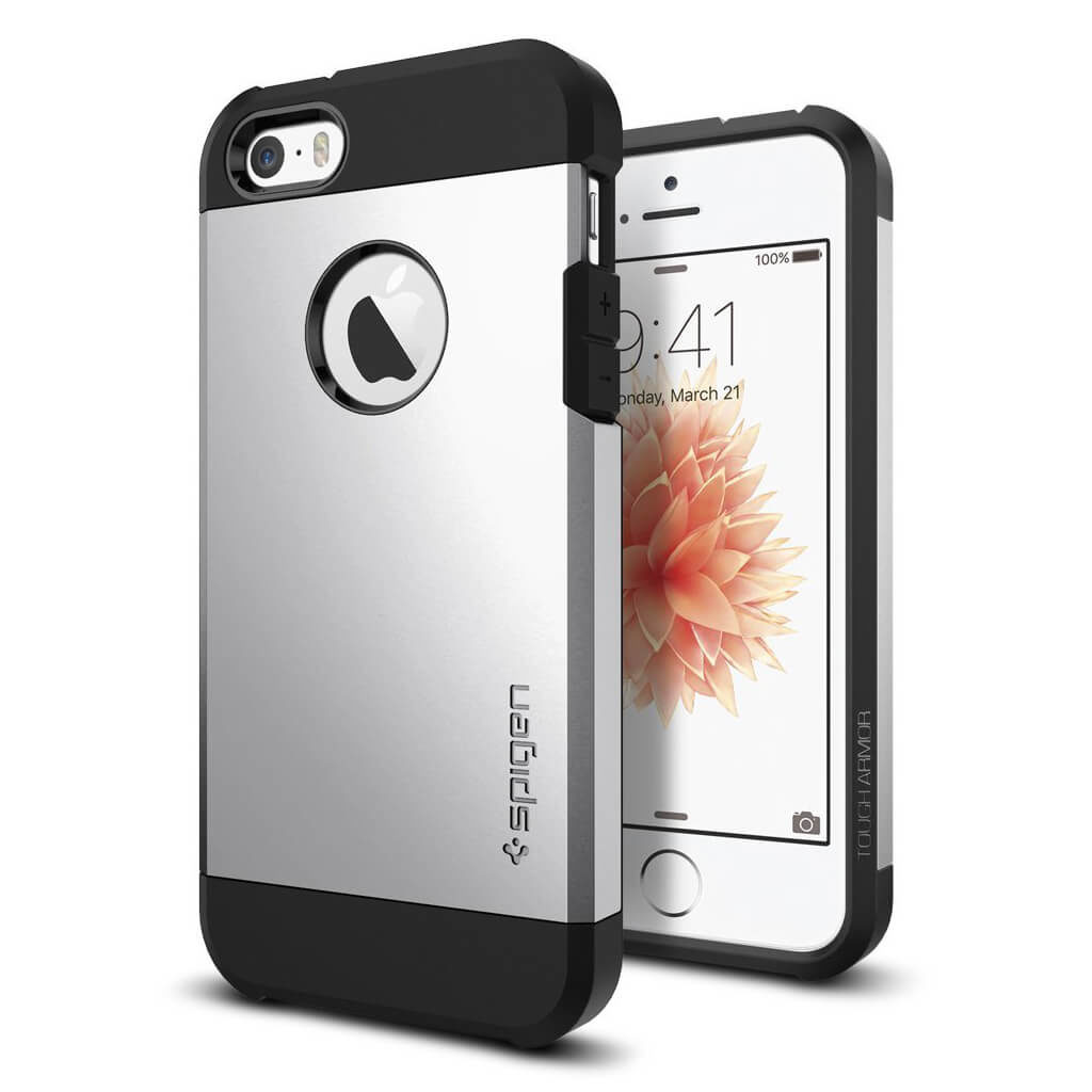 Spigen® Tough Armor™ SGP10491 iPhone SE/5s/5 Case - Satin Silver