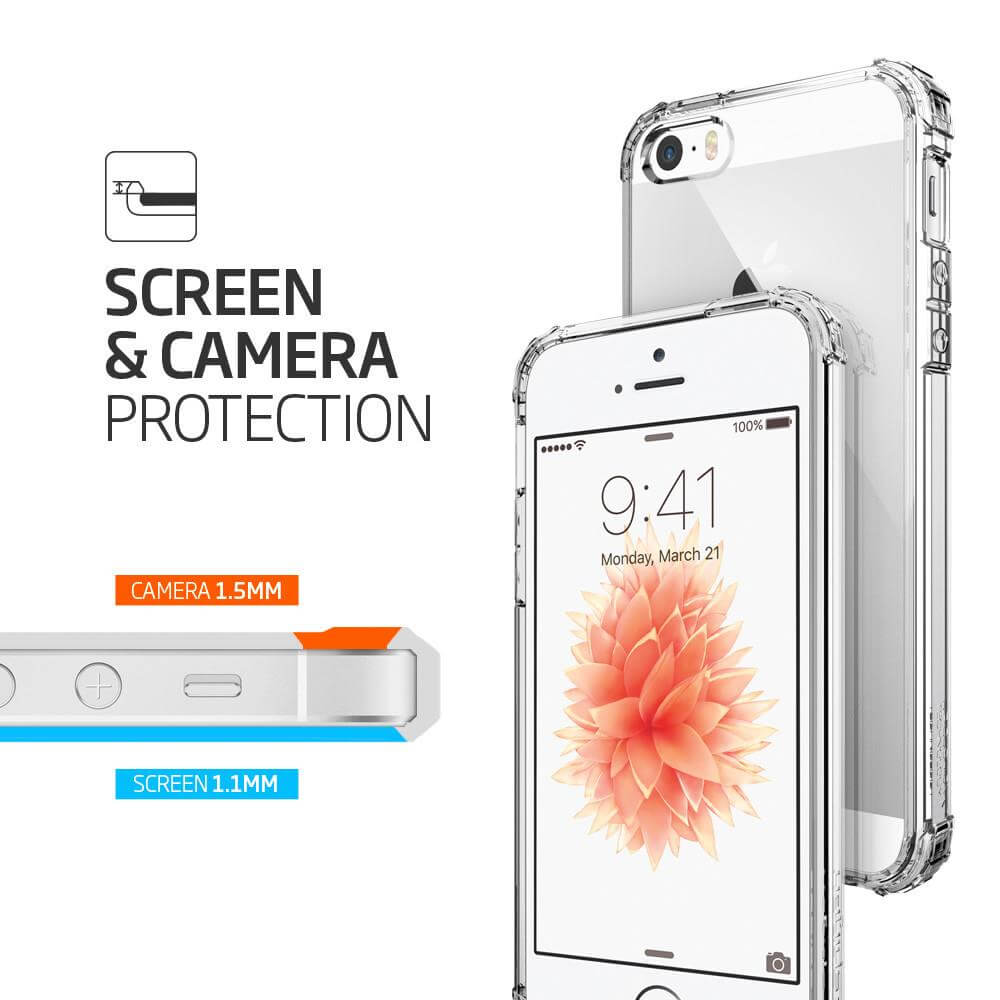 Spigen® Crystal Shell™ 041CS20177 iPhone SE/5s/5 Case - Crystal Clear