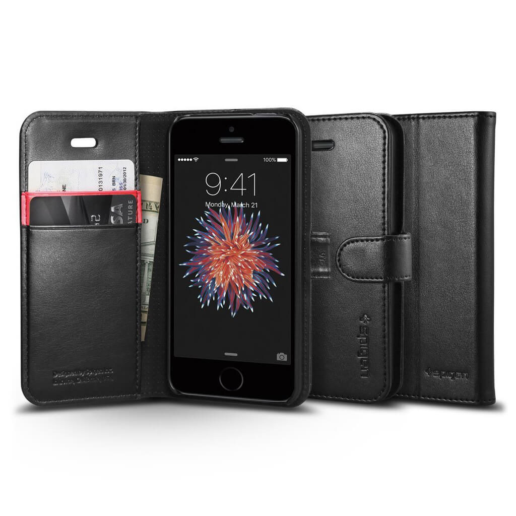 Spigen® Wallet S™ 041CS20191 iPhone SE/5s/5 Case - Black