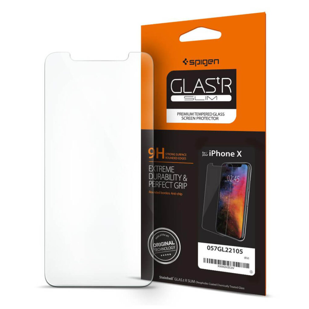 Spigen® GLAS.tR SLIM™ iPhone XS / X Premium Tempered Glass Screen Protector