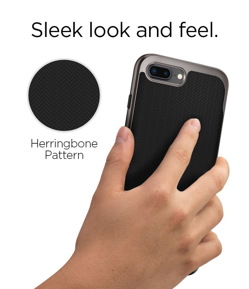 Spigen® Neo Hybrid™ Herringbone™ 055CS22227 iPhone 8 Plus / 7 Plus Case - Gunmetal