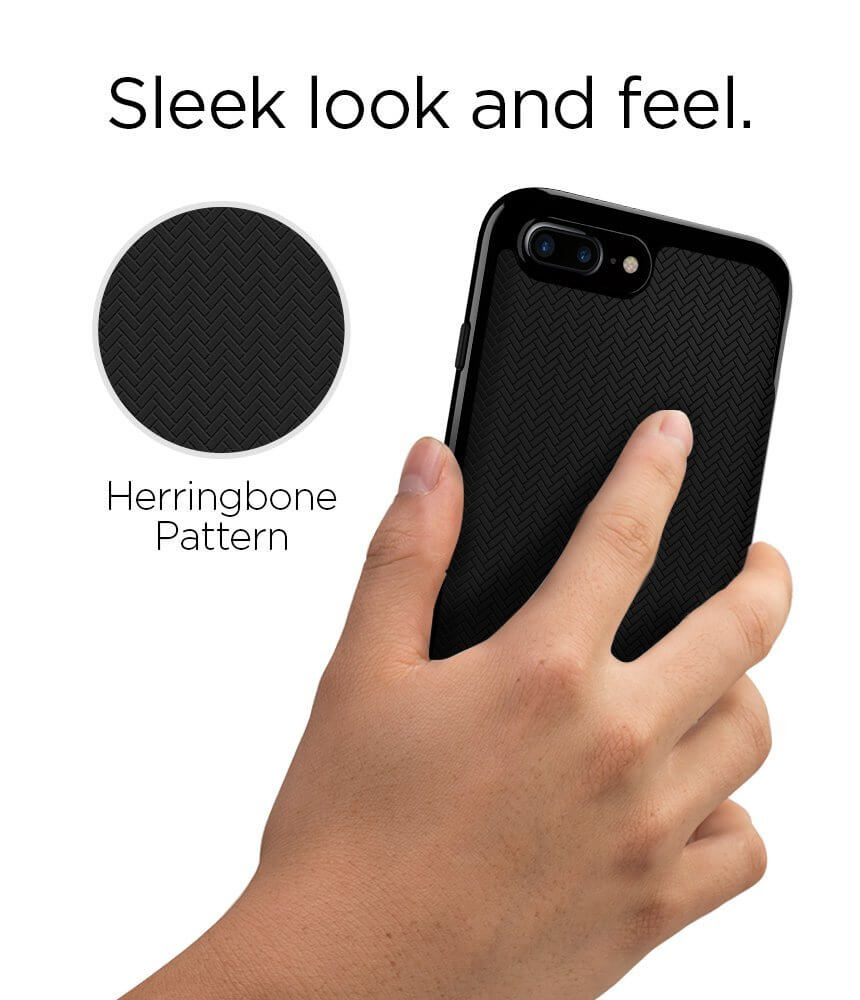 Spigen® Neo Hybrid™ Herringbone™ 055CS22230 iPhone 8 Plus / 7 Plus Case - Shiny Black