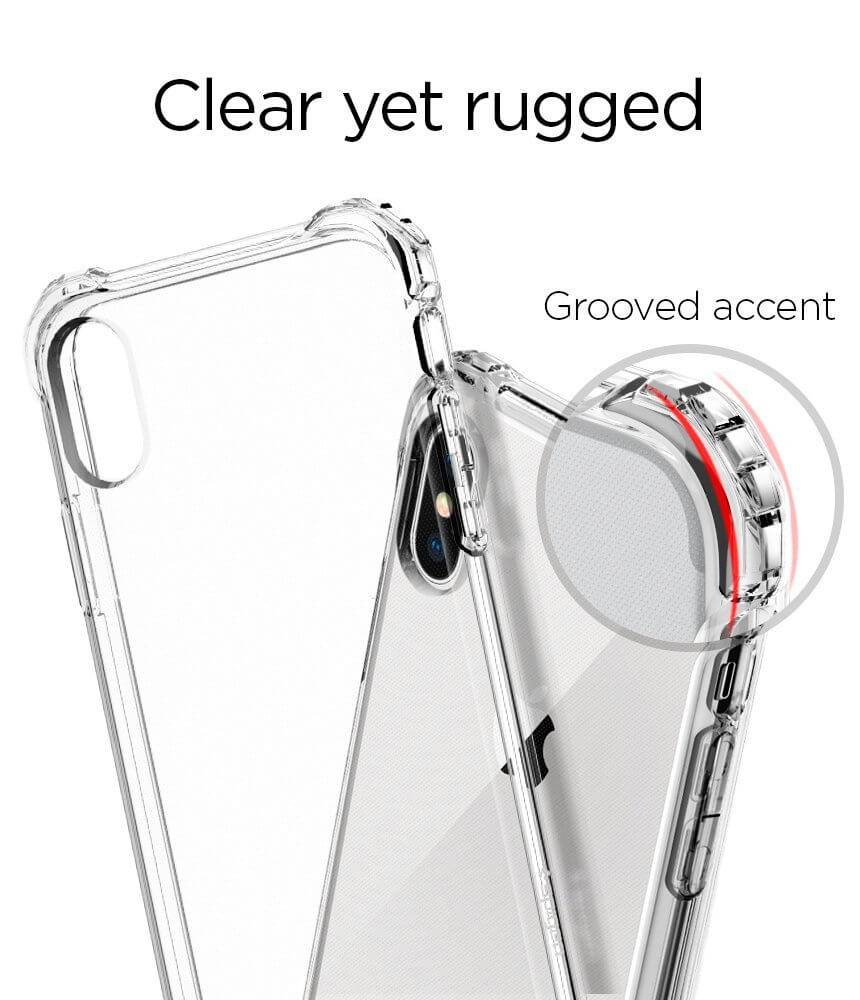 Spigen® Rugged Crystal™ 057CS22117 iPhone X Case - Crystal Clear