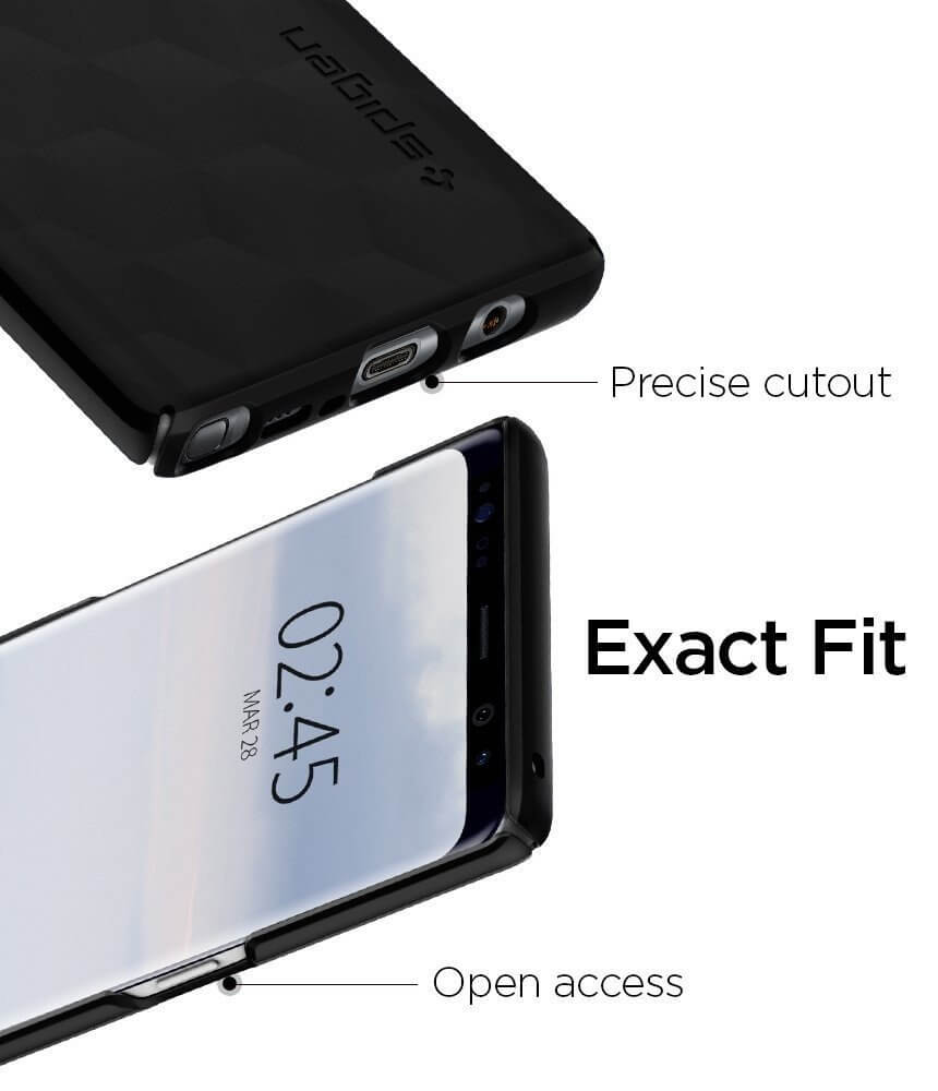 Spigen® Thin Fit™ 587CS22051 Samsung Galaxy Note 8 Case - Matte Black