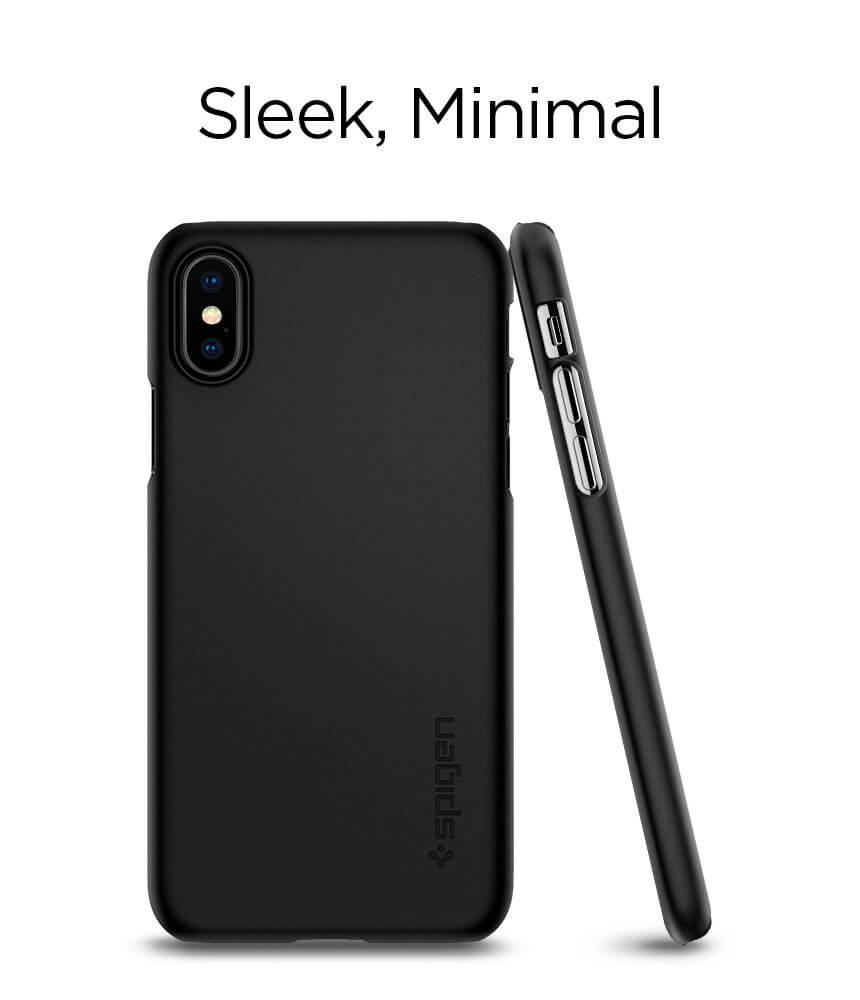 Spigen® Thin Fit™ 057CS22108 iPhone X Case - Matte Black