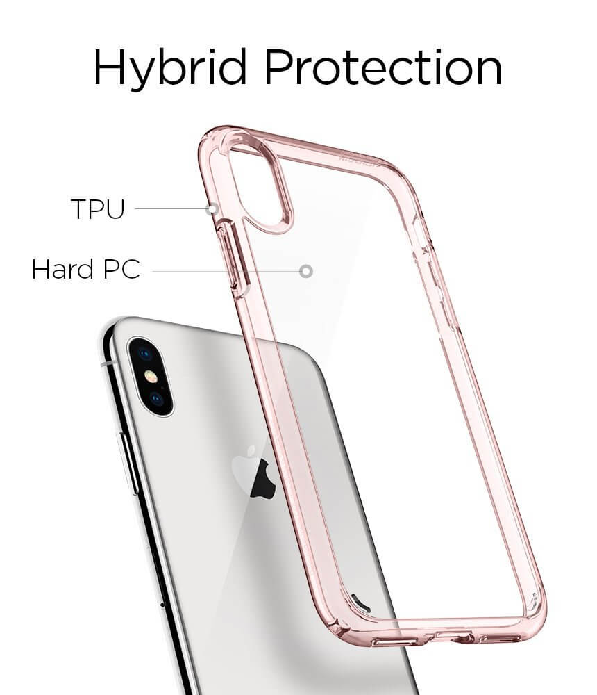 Spigen® Ultra Hybrid™ 057CS22128 iPhone X Case - Rose Crystal