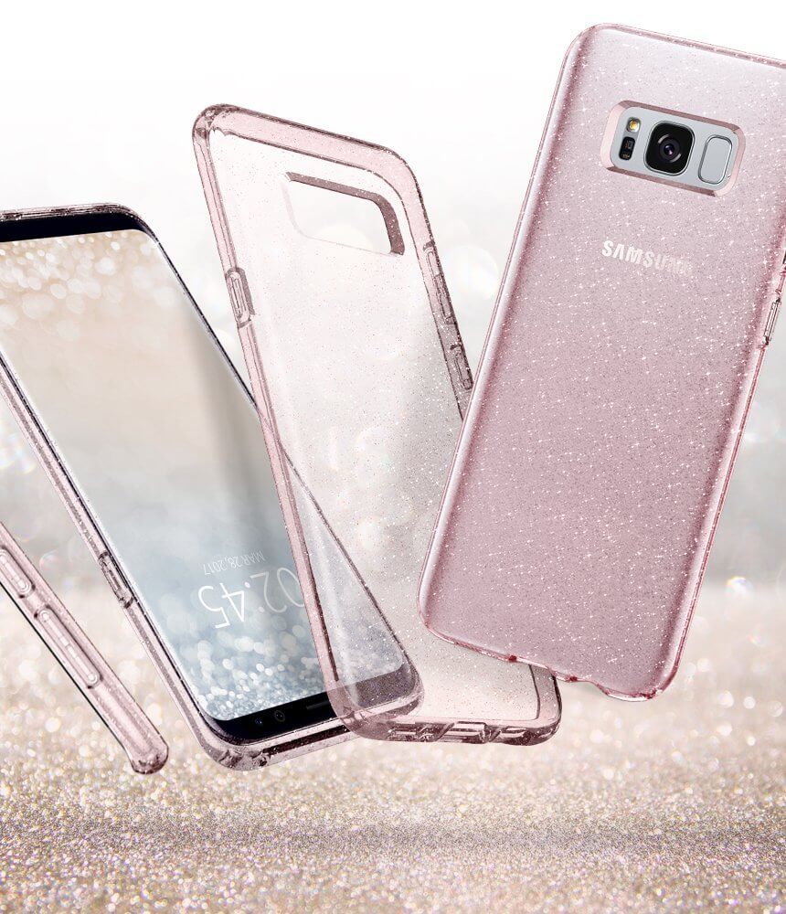 Spigen® Liquid Crystal™ Glitter 565CS21615 Samsung Galaxy S8 Case - Rose Quartz