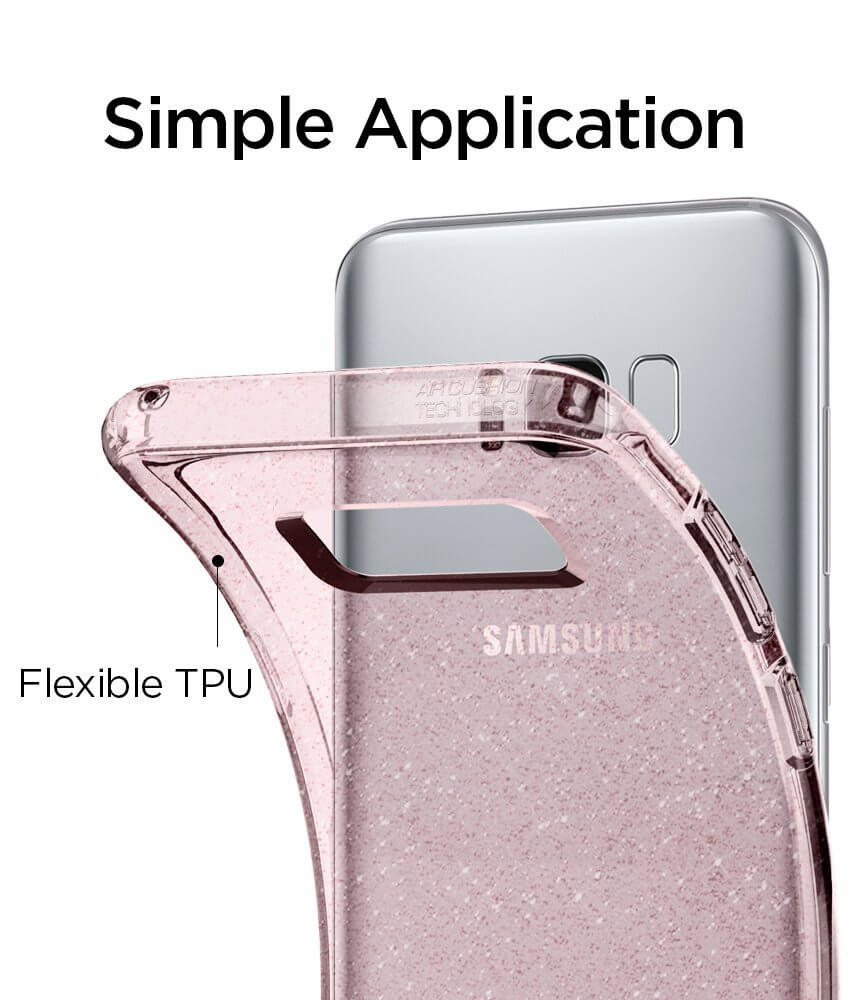 Spigen® Liquid Crystal™ Glitter 565CS21615 Samsung Galaxy S8 Case - Rose Quartz