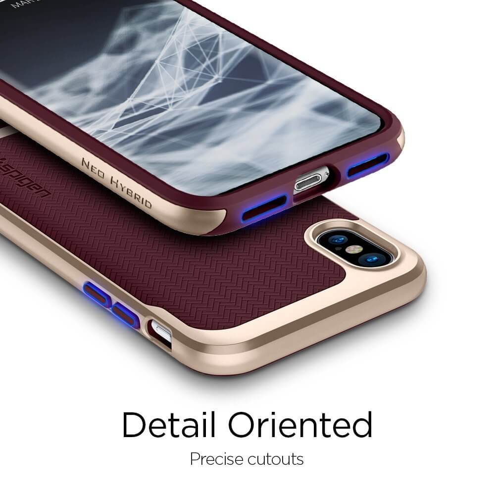 Spigen® Neo Hybrid™ 057CS22168 iPhone X Case - Burgundy
