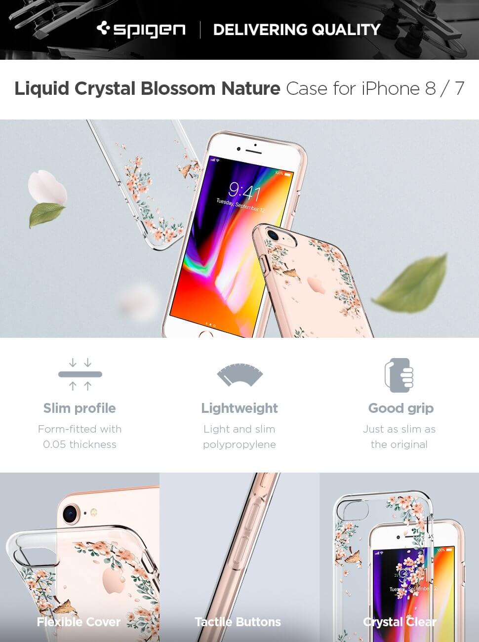 Spigen® Liquid Crystal™ 054CS22290 iPhone 8 / 7 Case - Blossom