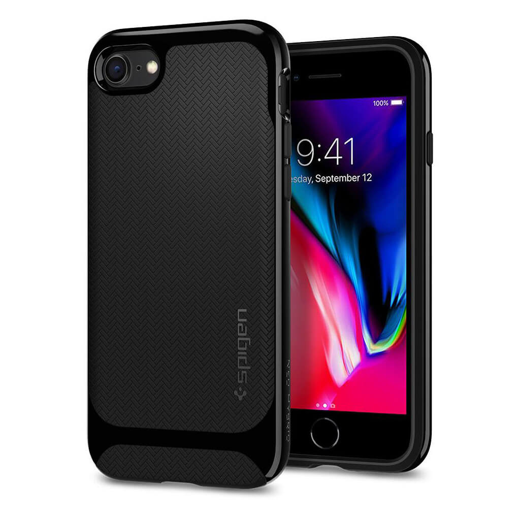 Spigen® Neo Hybrid™ Herringbone™ 054CS22200 iPhone SE (2022 / 2020) / 8 / 7 Case - Shiny Black