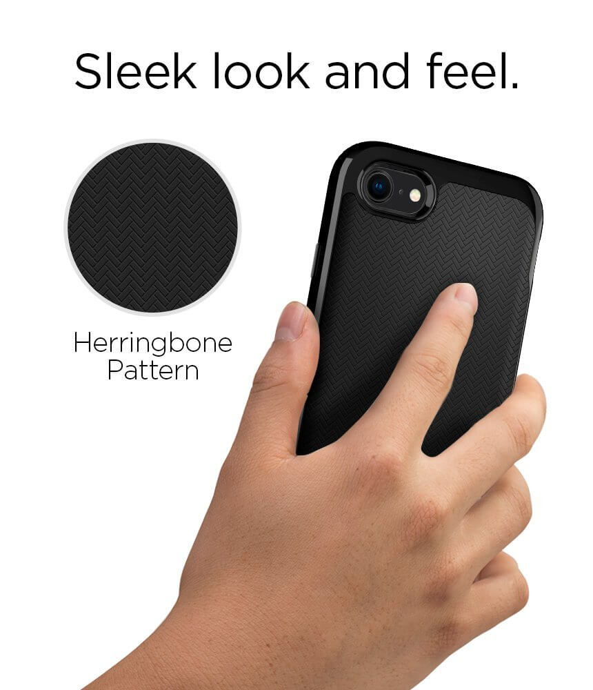 Spigen® Neo Hybrid™ Herringbone™ 054CS22200 iPhone 8 / 7 Case - Shiny Black
