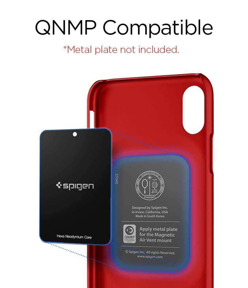 Spigen® Thin Fit™ 057CS22109 iPhone X Case - Metallic Red