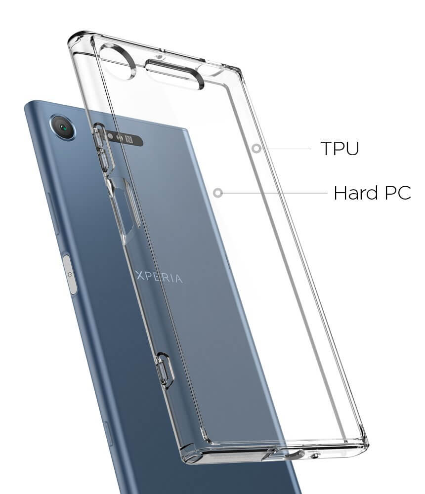 Spigen® Ultra Hybrid™ G11CS22412 Sony Xperia XZ1 Case - Crystal Clear