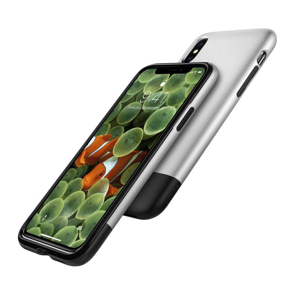 Spigen® Classic One 057CS23345 iPhone X 10th Year Anniversary Special Edition Case - Aluminum Gray