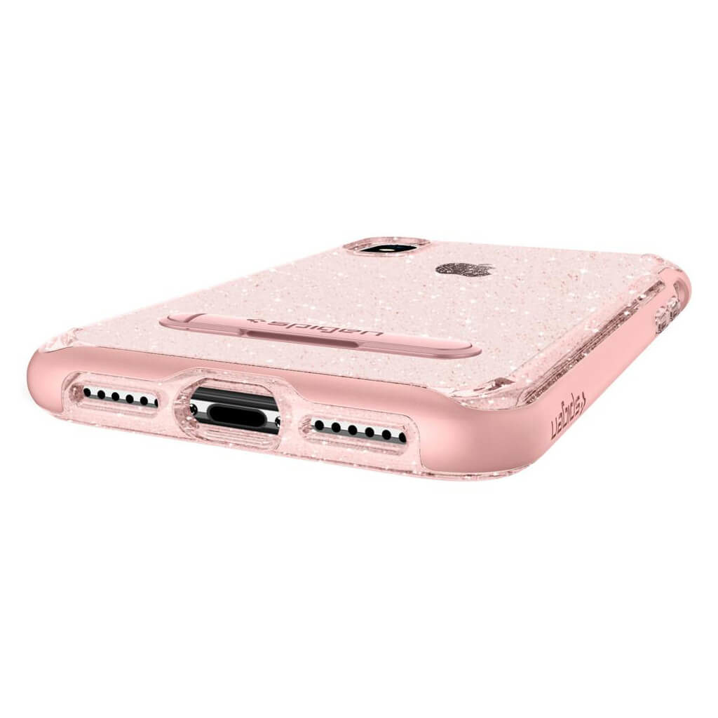 Spigen® Crystal Hybrid Glitter™ 057CS22150 iPhone XS / X Case - Rose Quartz