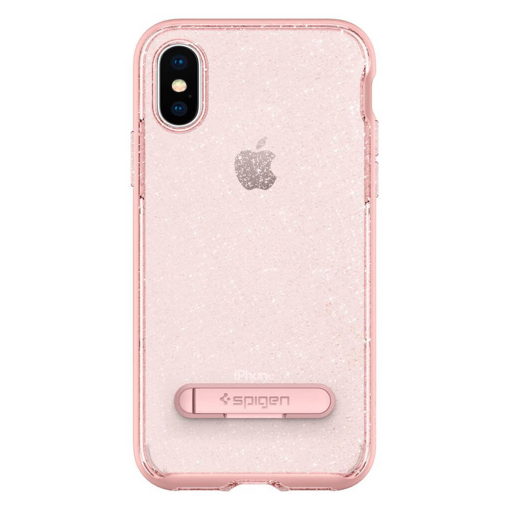 Spigen® Crystal Hybrid Glitter™ 057CS22150 iPhone XS / X Case - Rose Quartz